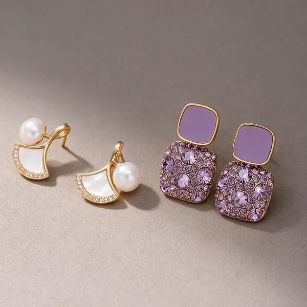 Pearl_And_Crystal_Stud_Earrings_Set_Of_2