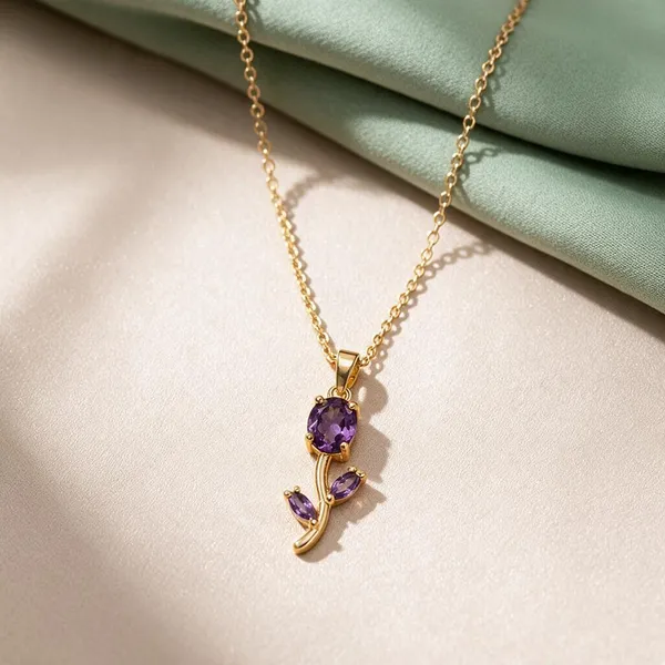 Floral_Pendant_Necklace_And_Drop_Earrings_Set