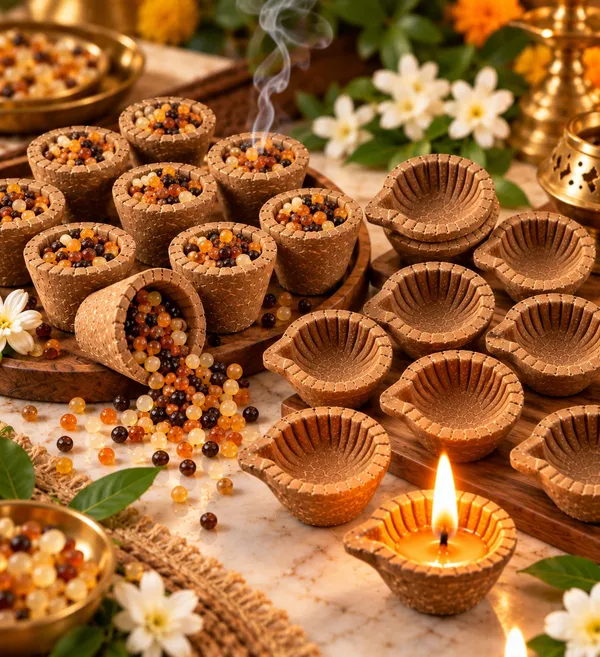 GRAVITEEE_Panchagavya_Dhoop_Cups_&_Cow_Dung_Diyas_Combo_Pack