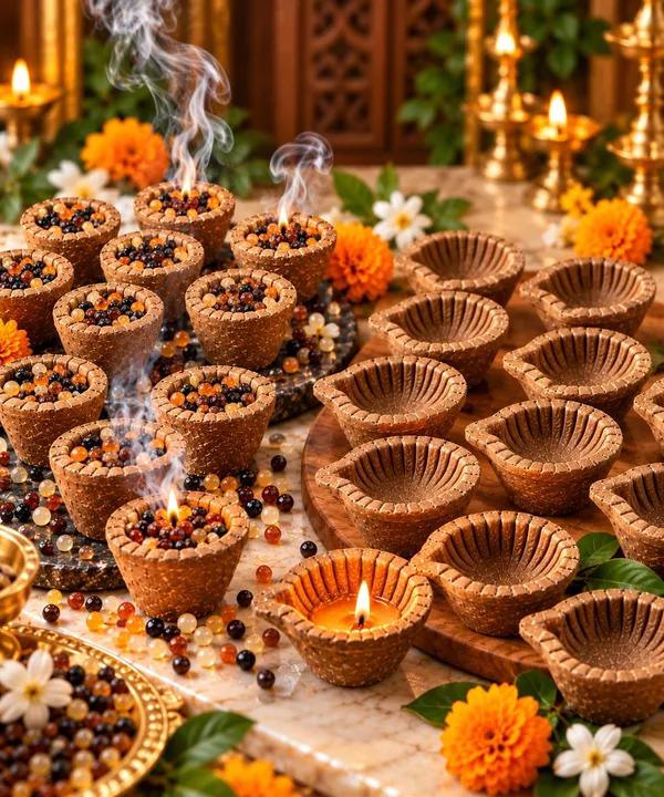 GRAVITEEE_Panchagavya_Dhoop_Cups_&_Cow_Dung_Diyas_Combo_Pack