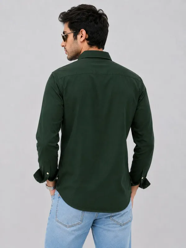 Green_Cotton_Regular_Fit_Solid_Shirt_For_Men