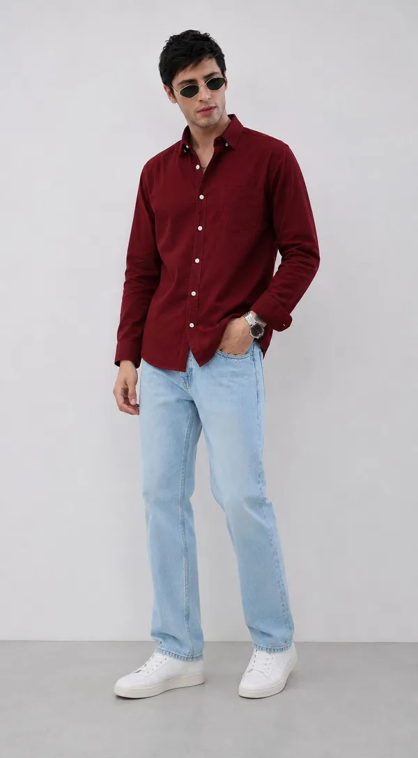 Netto_Uomo_Men_Solid_Casual_Brown_Shirt
