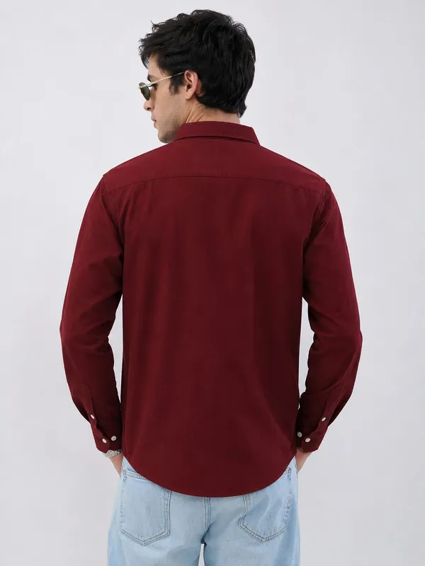 Netto_Uomo_Men_Solid_Casual_Brown_Shirt