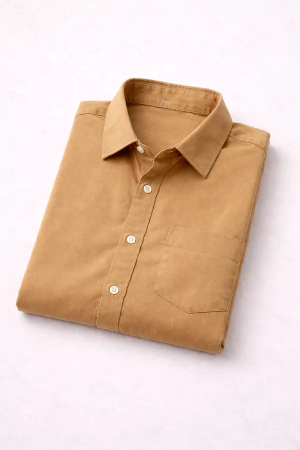 Khaki_Cotton_Regular_Fit_Solid_Shirt_For_Men