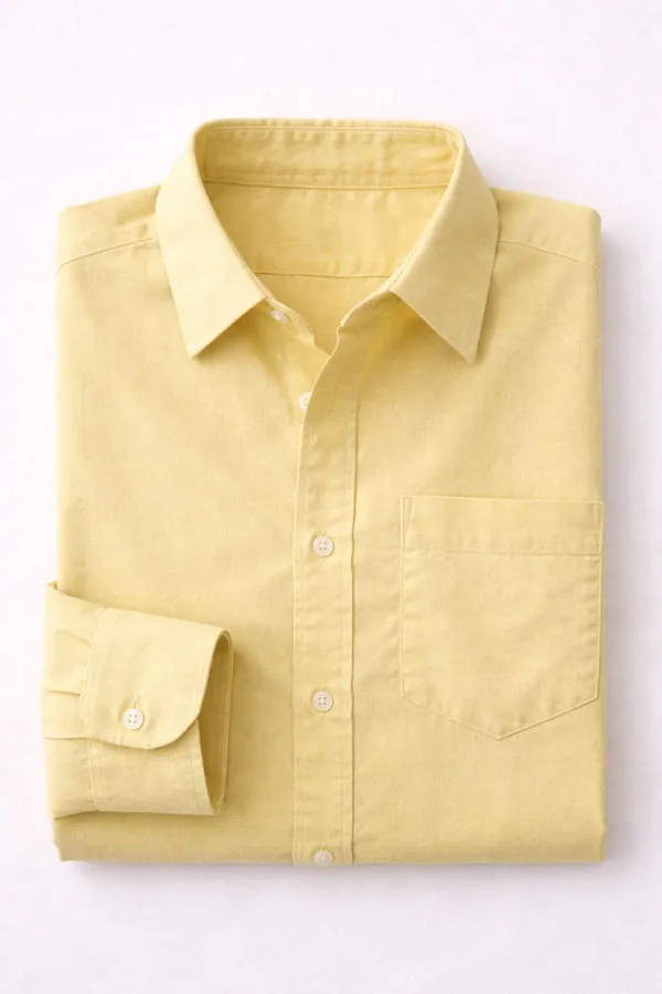 Netto_Uomo_Men_Solid_Casual_Light_Yellow_Shirt