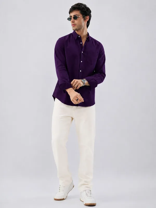 Purple_Cotton_Regular_Fit_Solid_Shirt_For_Men