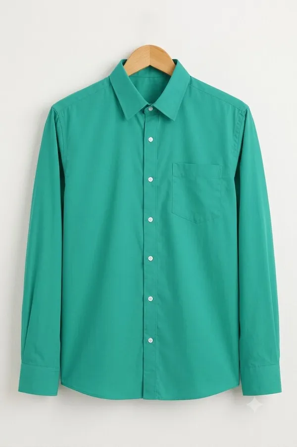 Sea_Green_Cotton_Regular_Fit_Solid_Shirt_For_Men