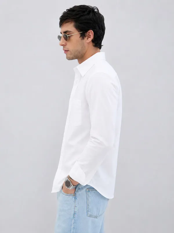 Netto_Uomo_Men_Solid_Casual_White_Shirt