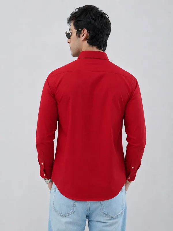 Red_Cotton_Regular_Fit_Solid_Shirt_For_Men