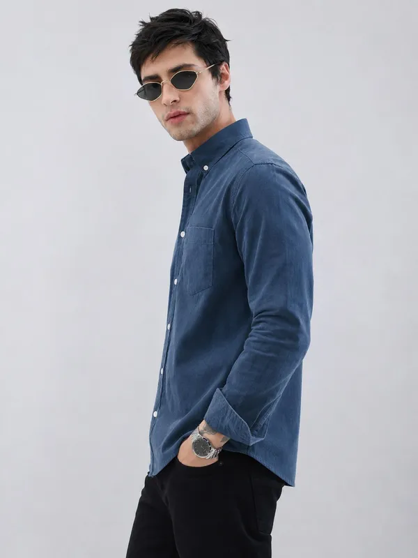 Netto_Uomo_Men_Solid_Casual_Grey_Melange_Shirt