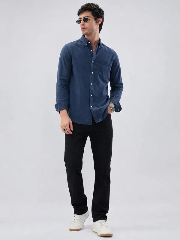 Netto_Uomo_Men_Solid_Casual_Grey_Melange_Shirt