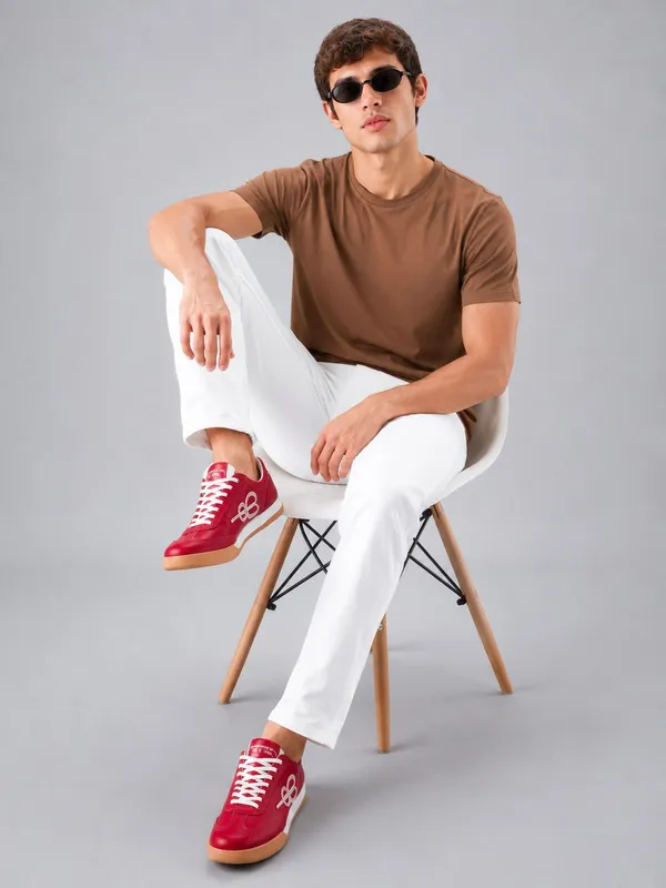 Brown_Cotton_Regular_Fit_Solid_T_Shirt_For_Men