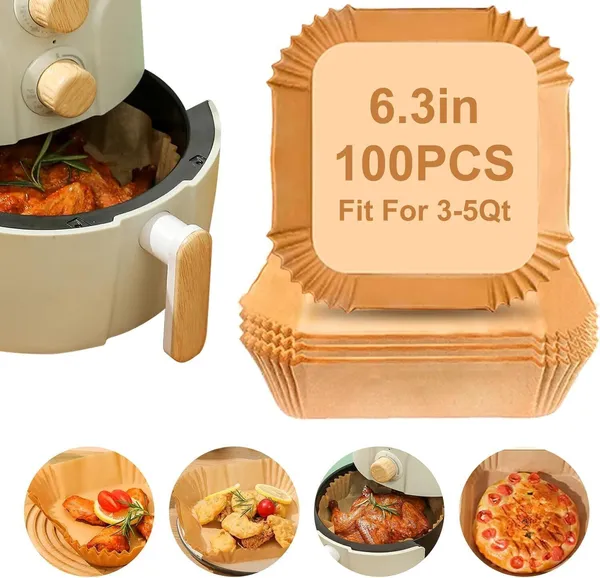 Silentbell_100_Pcs_Square_Air_Fryer-_Disposable_Paper_Liner,_Baking_Paper_&_Oil-Proof_Airfryer_Tray