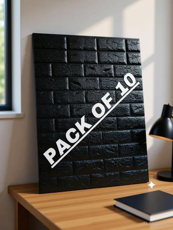 Utsav_70_Cm_X_5_Cm_Waterproof_Abstract_Vinyl_Wallpaper_(Black,_Pack_Of_10)