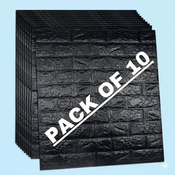 Utsav_70_Cm_X_5_Cm_Waterproof_Abstract_Vinyl_Wallpaper_(Black,_Pack_Of_10)