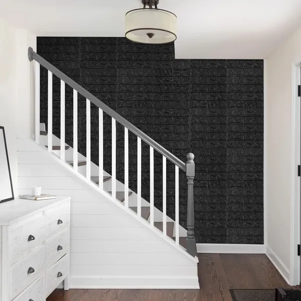 Utsav_70_Cm_X_5_Cm_Waterproof_Abstract_Vinyl_Wallpaper_(Black,_Pack_Of_10)