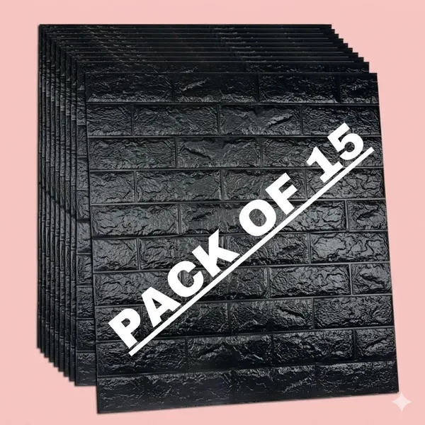 Utsav_70_Cm_X_5_Cm_Waterproof_Abstract_Vinyl_Wallpaper_(Black,_Pack_Of_15)