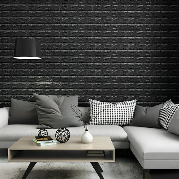 Utsav_70_Cm_X_5_Cm_Waterproof_Abstract_Vinyl_Wallpaper_(Black,_Pack_Of_15)