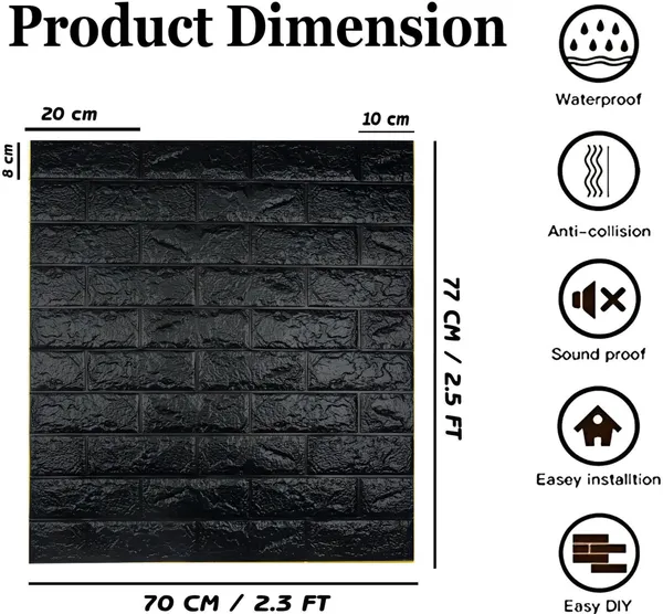 Utsav_70_Cm_X_5_Cm_Waterproof_Abstract_Vinyl_Wallpaper_(Black,_Pack_Of_25)