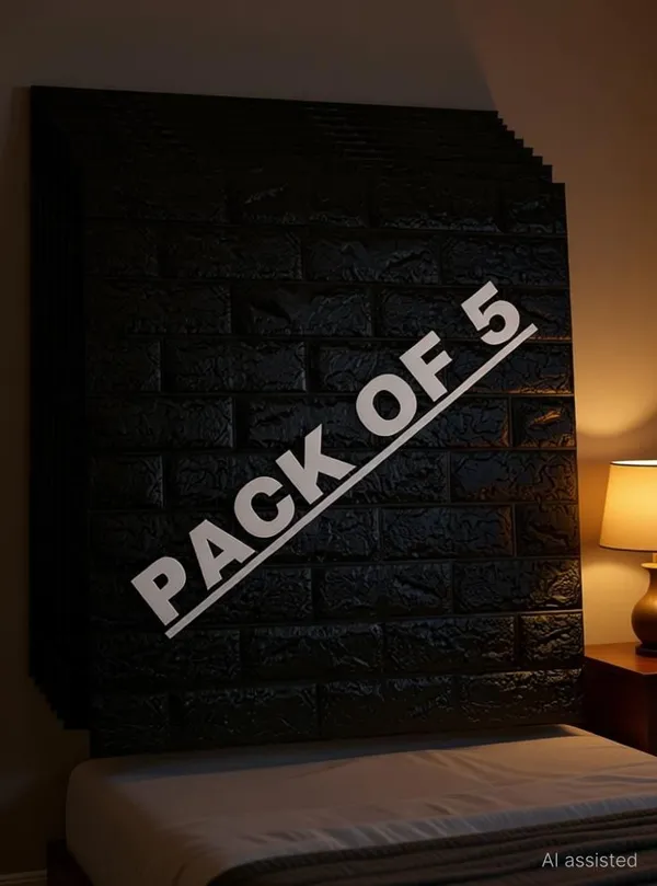 Utsav_70_Cm_X_5_Cm_Waterproof_Abstract_Vinyl_Wallpaper_(Black,_Pack_Of_5)