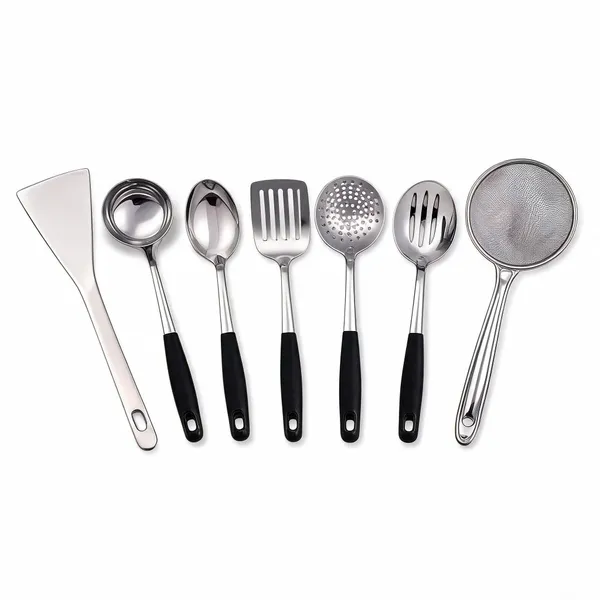 AMBA'R_Stainless_Steel_Serving_Duo_–_5-Piece_Spoon_Set_&_Dosa_Spatula_&_Ladle_Set