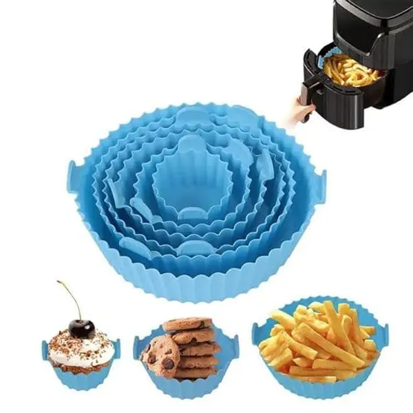 Silicone_Blue_Scalloped_Air_Fryer_Liner_Set