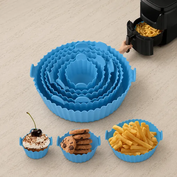 Silicone_Blue_Scalloped_Air_Fryer_Liner_Set