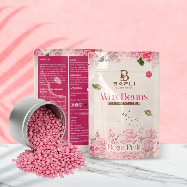Bafli_Hard_Wax_Beans_For_Face,_Eyebrow_,Back,_Chest,_bikini_area_|_ROSE_PINIK_Wax_(150_g)