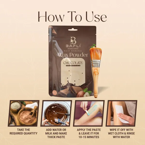 Bafli_Hair_removal_herbal_wax_powder_for_body_and_bikini_and_face|CHOCOLATE_Powder_(100_g)