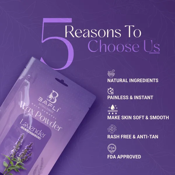 Bafli_Hair_removal_herbal_wax_powder_for_body_and_bikini_and_face_|_LAVENDER_Powder_(100_g)