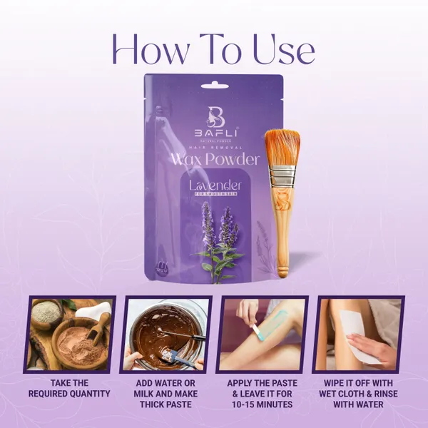 Bafli_Hair_removal_herbal_wax_powder_for_body_and_bikini_and_face_|_LAVENDER_Powder_(100_g)