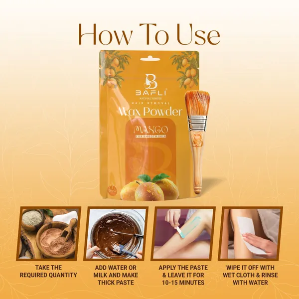Bafli_Hair_removal_herbal_wax_powder_for_body_and_bikini_and_face_|MANGO_Powder_(100_g)