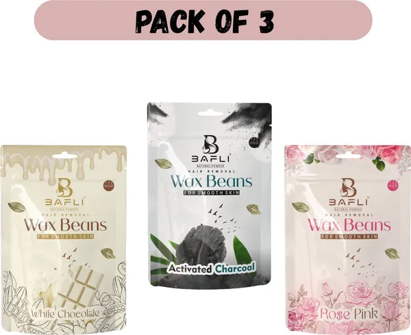 Bafli_Hair_Removal_Brazilian_Hard_Wax_Beans_|_CHARCOAL,_CHOCOLATE,_ROSE_(300_g)_Wax_(300_g,_Set_of_3)