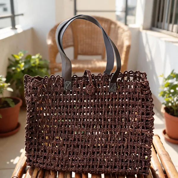 Mesh_Bag-_Brown(Leather_Handle)