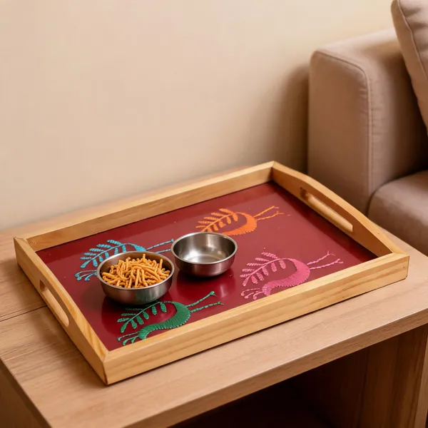 Phulkari__Serving_Tray-_Red