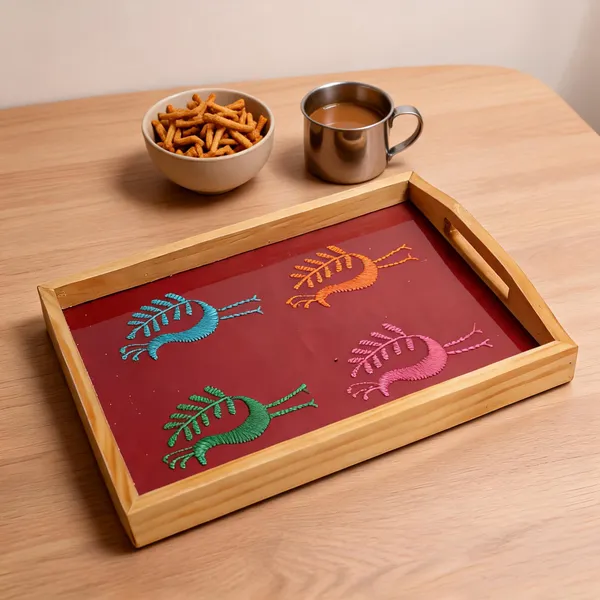 Phulkari__Serving_Tray-_Red