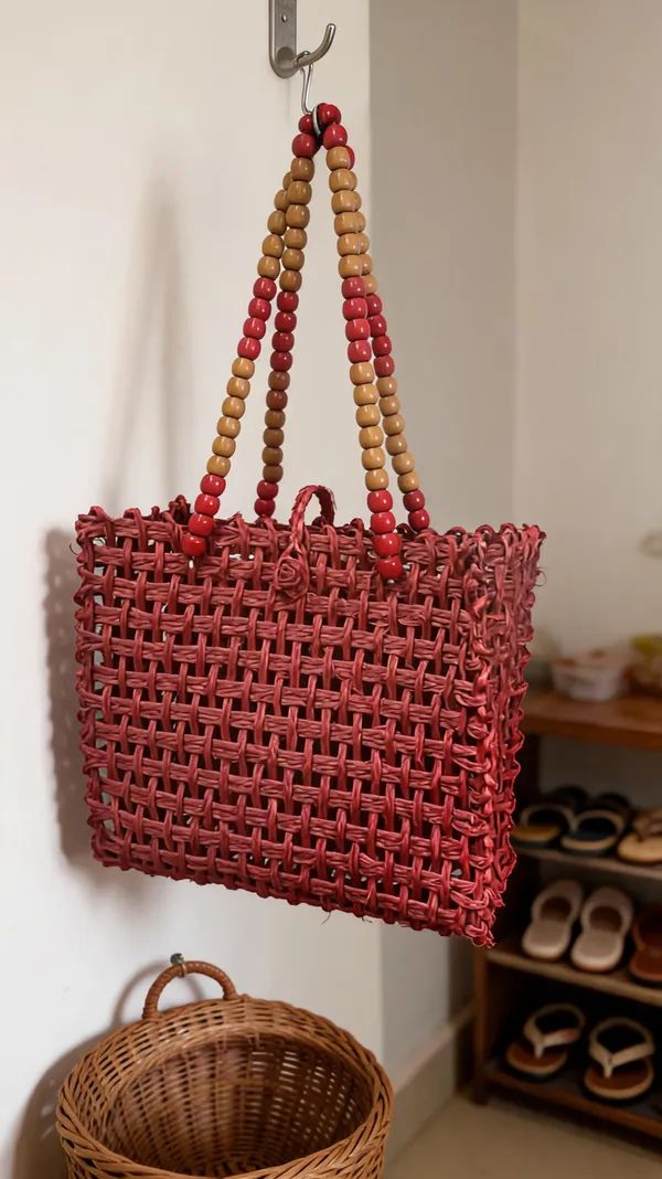 Mesh_Bag-_Red_(Wooden_Beads_Handles)