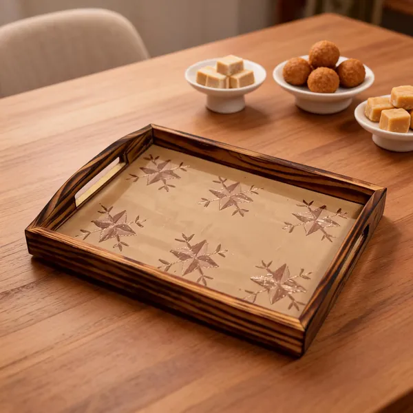 Phulkari_Serving_tray-_Golden