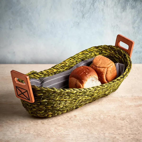 Bread_Basket-_Green(Wooden_Handles)