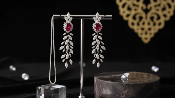 Red_Silver-Tone_Leaf_Drop_Earrings_for_Women