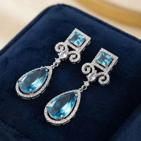 Blue_Brass_Drop_Earrings_For_Women