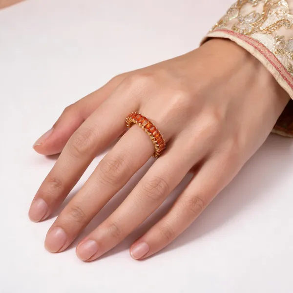 Gold_And_Orange_Brass_Ring_For_Women
