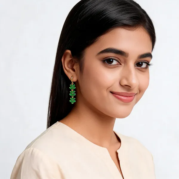 Green_And_Gold_Brass_Dangle_Earrings_For_Women