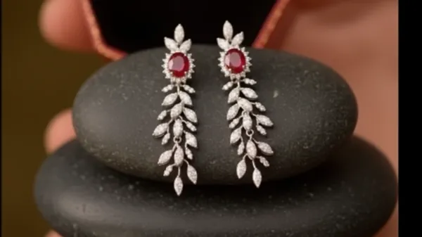 Red_Silver-Tone_Leaf_Drop_Earrings_for_Women