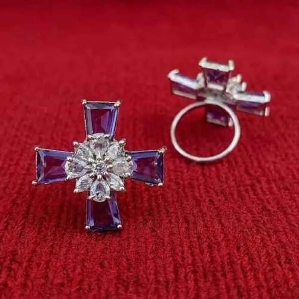 Silver_Brass_Cross_Ring_For_Women