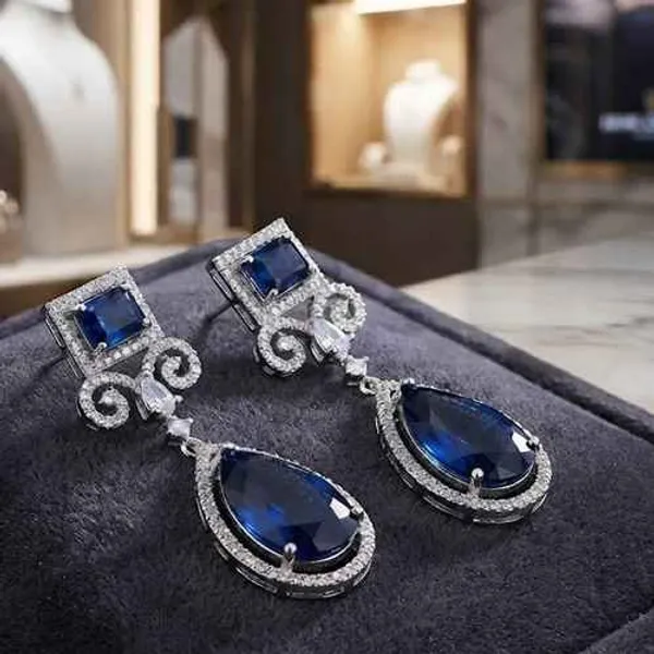 Blue_Brass_Drop_Earrings_For_Women