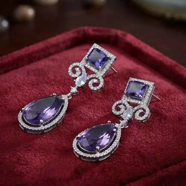 Purple_Brass_Drop_Earrings_For_Women