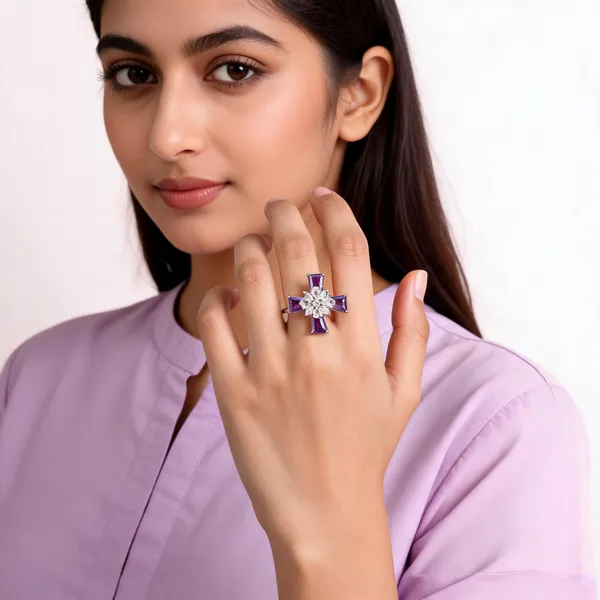 Silver_Brass_Cross_Ring_For_Women