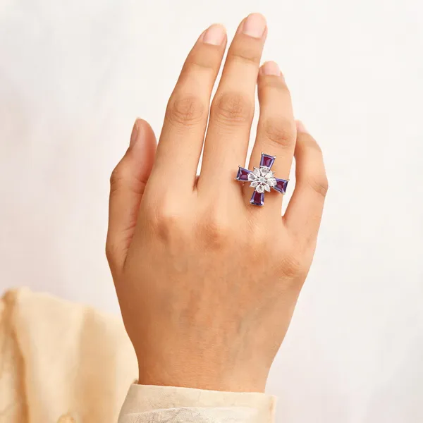 Silver_Brass_Cross_Ring_For_Women