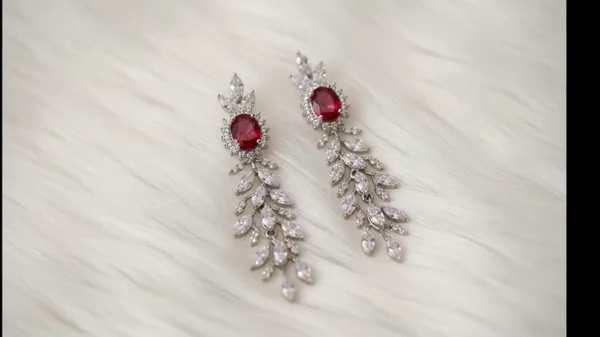 Red_Silver-Tone_Leaf_Drop_Earrings_for_Women